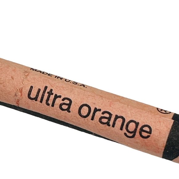 Ultra Orange Crayola Crayon Fluorescent Retired Permanent Name Change Vintage - Picture 4 of 9